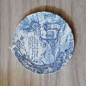 Royal Staffordshire cottage of content ceramic 6 inch wall hanging plate.